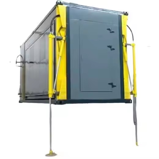 warehouse or Port container loading and unloading house or mobile 4 legs hydraulic cylinder shipping container hoist system