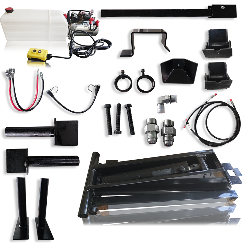 3-10 ton load dump trailer truck hydraulic tipper kit scissor hoist lift kit cylinder